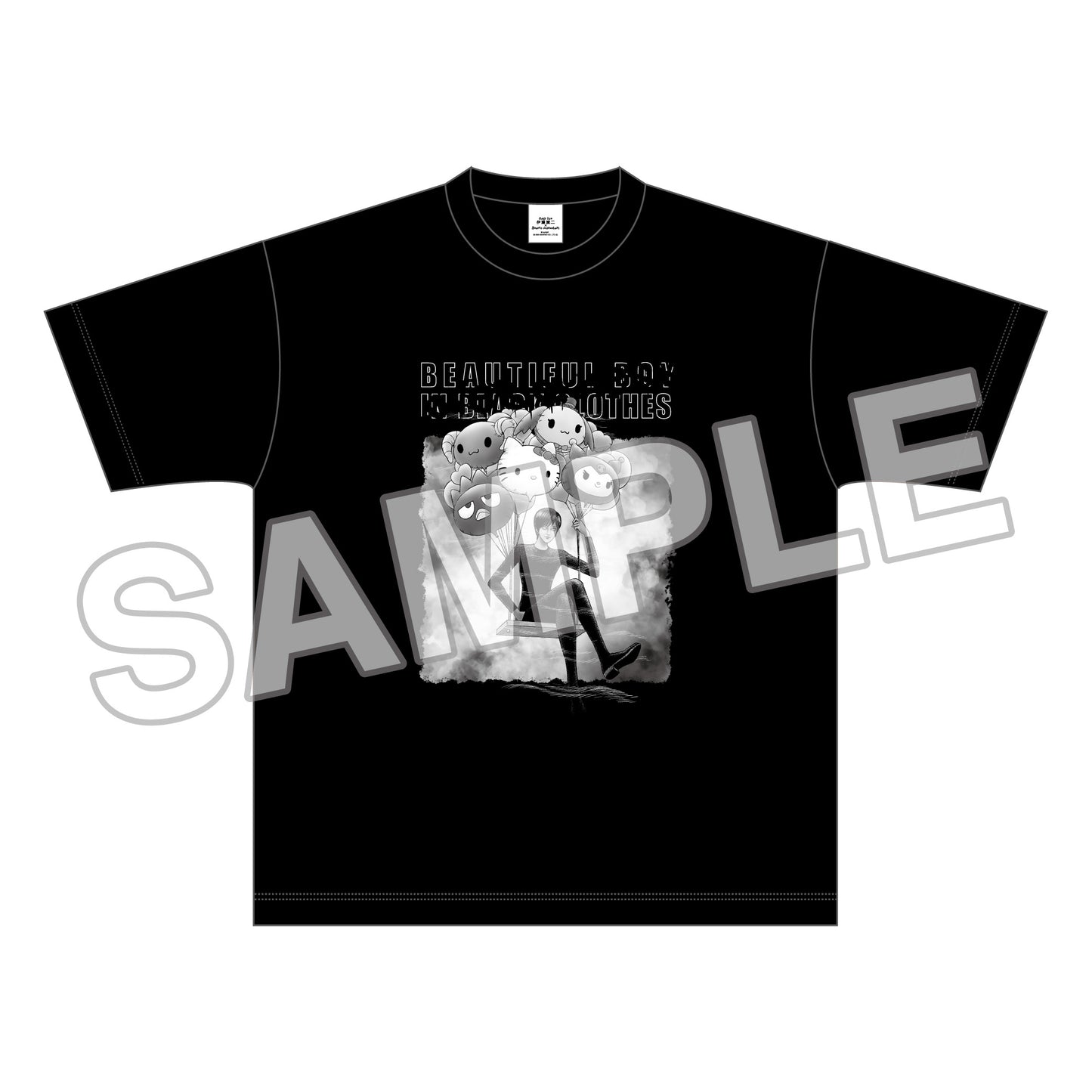 JUNJI ITO x Sanrio characters Rugged T-shirt, THE BOY IN BLACK