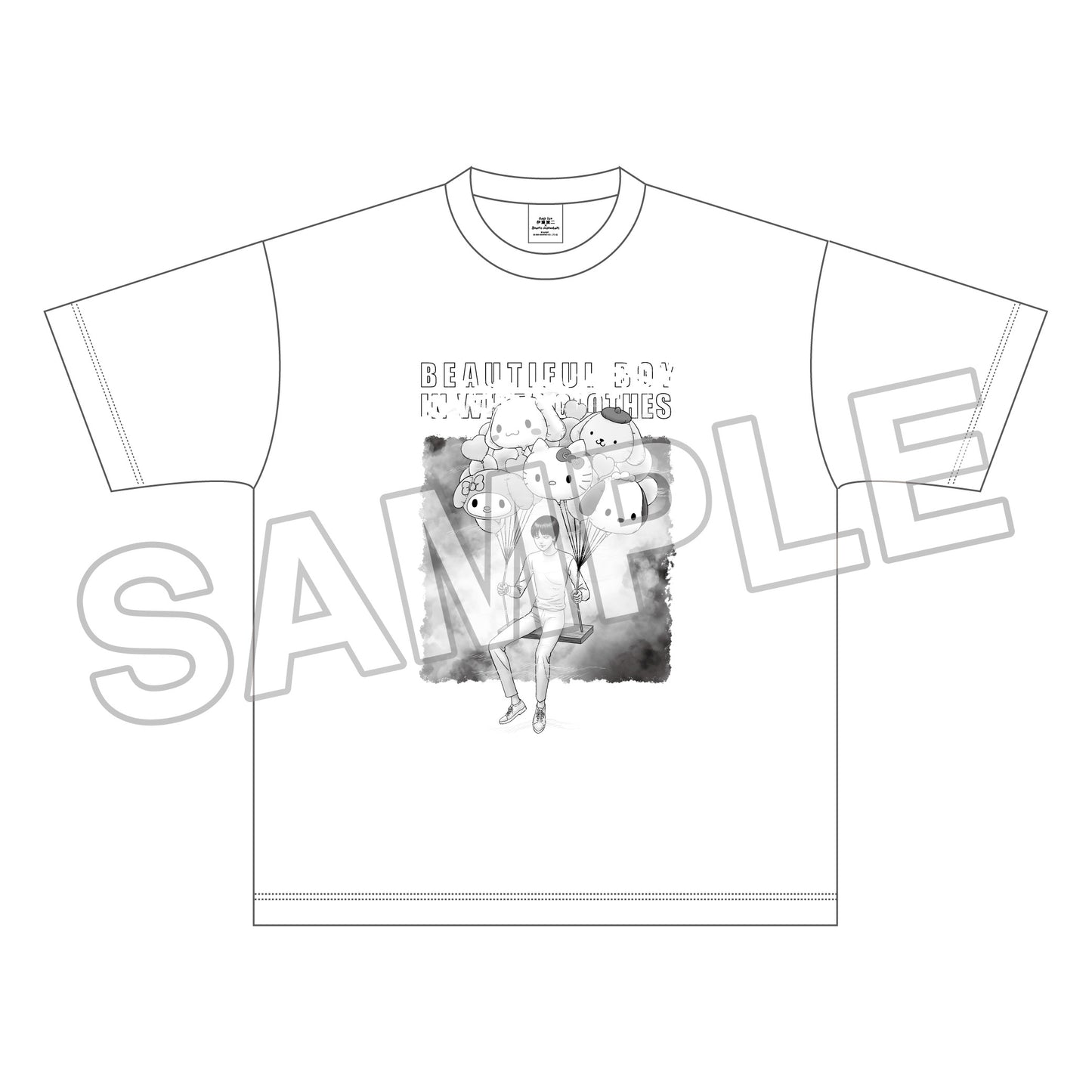 JUNJI ITO x Sanrio characters Rugged T-shirt, THE BOY IN WHITE