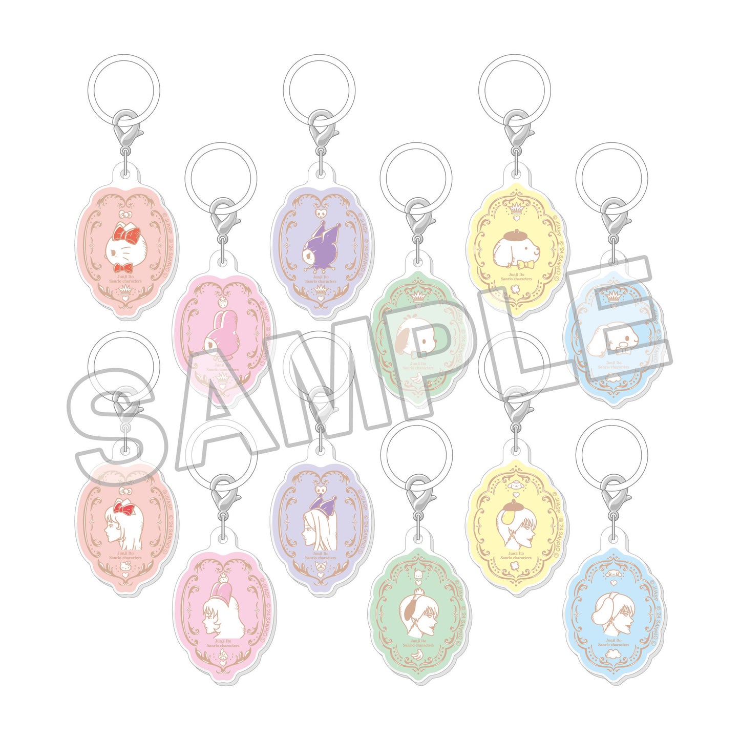 JUNJI ITO x Sanrio characters Acrylic Ring, Textile Blind Box