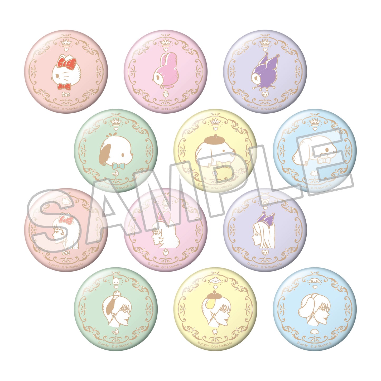 JUNJI ITO x Sanrio characters Trading Can Mirror, Textile Blind Box