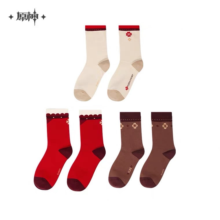 (Pre-Order) Genshin Impact - Klee Theme Impression Series - Socks (Three Pairs)