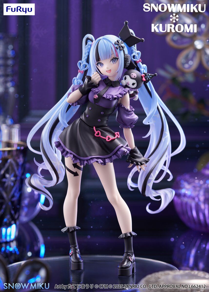 KUROMI フィギュアセット トリック・アート風 Pre-Order) Hatsune Miku - Trio-Try-iT Prize Figure - Snow x Kuromi