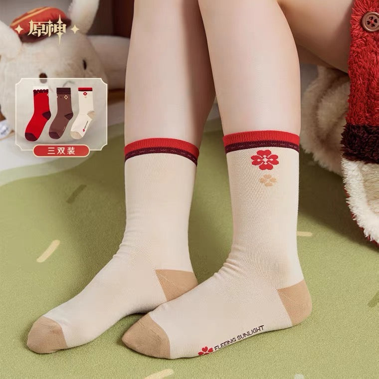 (Pre-Order) Genshin Impact - Klee Theme Impression Series - Socks (Three Pairs)