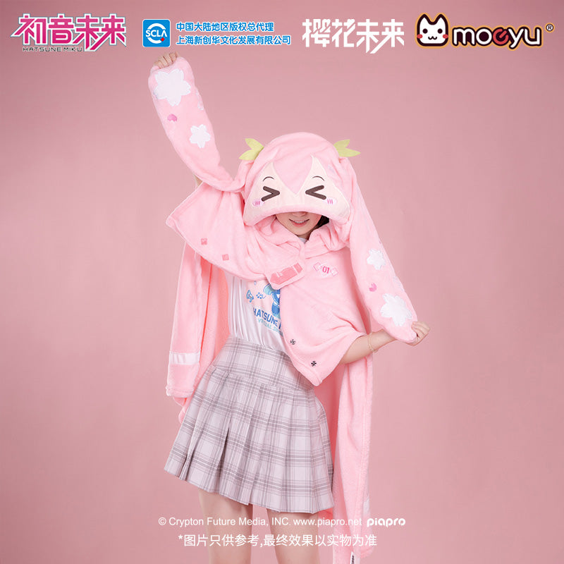 (Pre-Order) Hatsune Miku - Moeyu - Sakura Miku Hooded Blanket