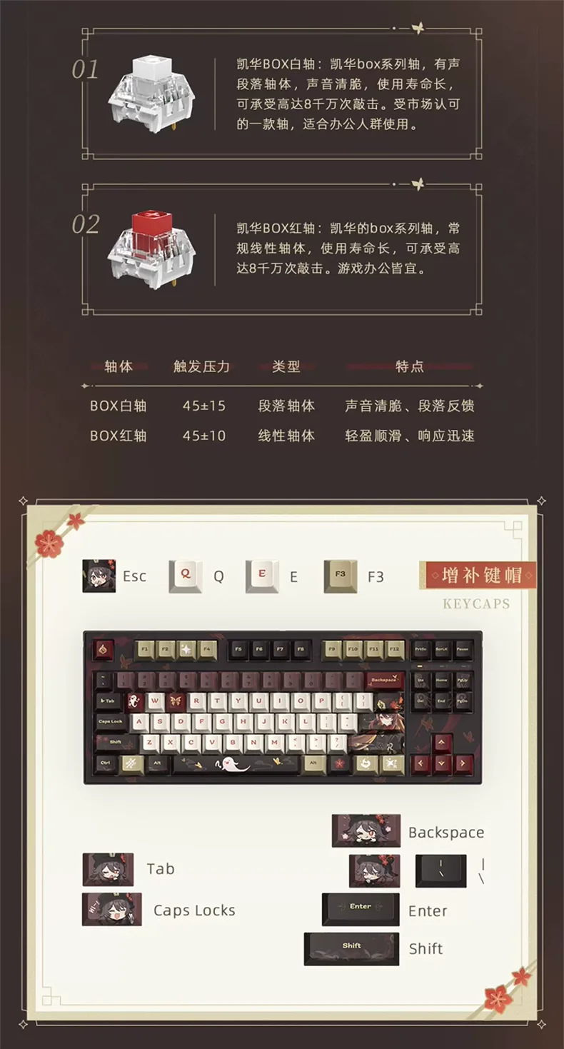 (Pre-Order) Genshin Impact - Hu Tao - Mechanical Keyboard