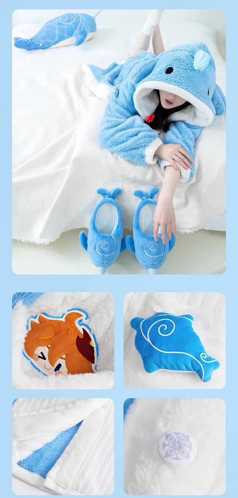 Genshin Impact - Tartaglia Monoceros Caeli Whale Home Plushy Robe